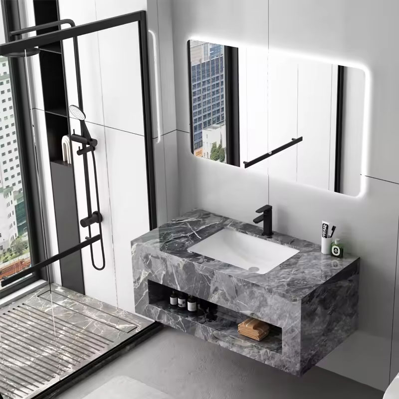 لیڈ آئینہ باتھ روم سنک کابینہ سیٹ